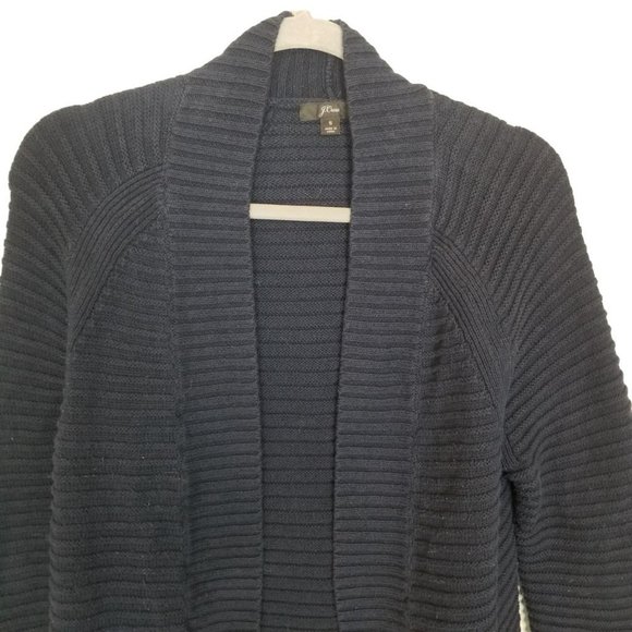 J. Crew Womens S Navy Blue Long Sleeves Open Front - Picture 2 of 8